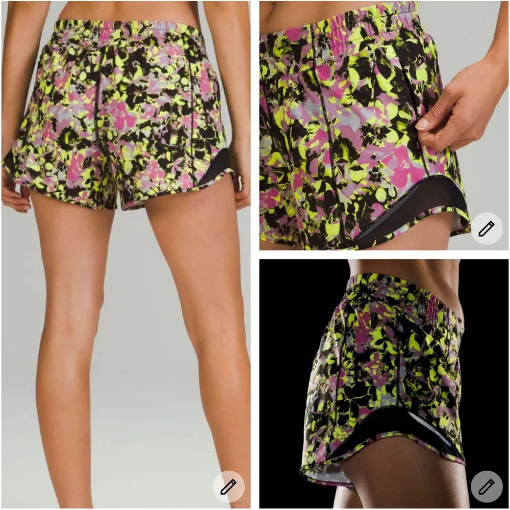 Lululemon Hotty Hot LR Short 4” *Lined Infected Highlight Yellow Multi 8 NWT - Image 2
