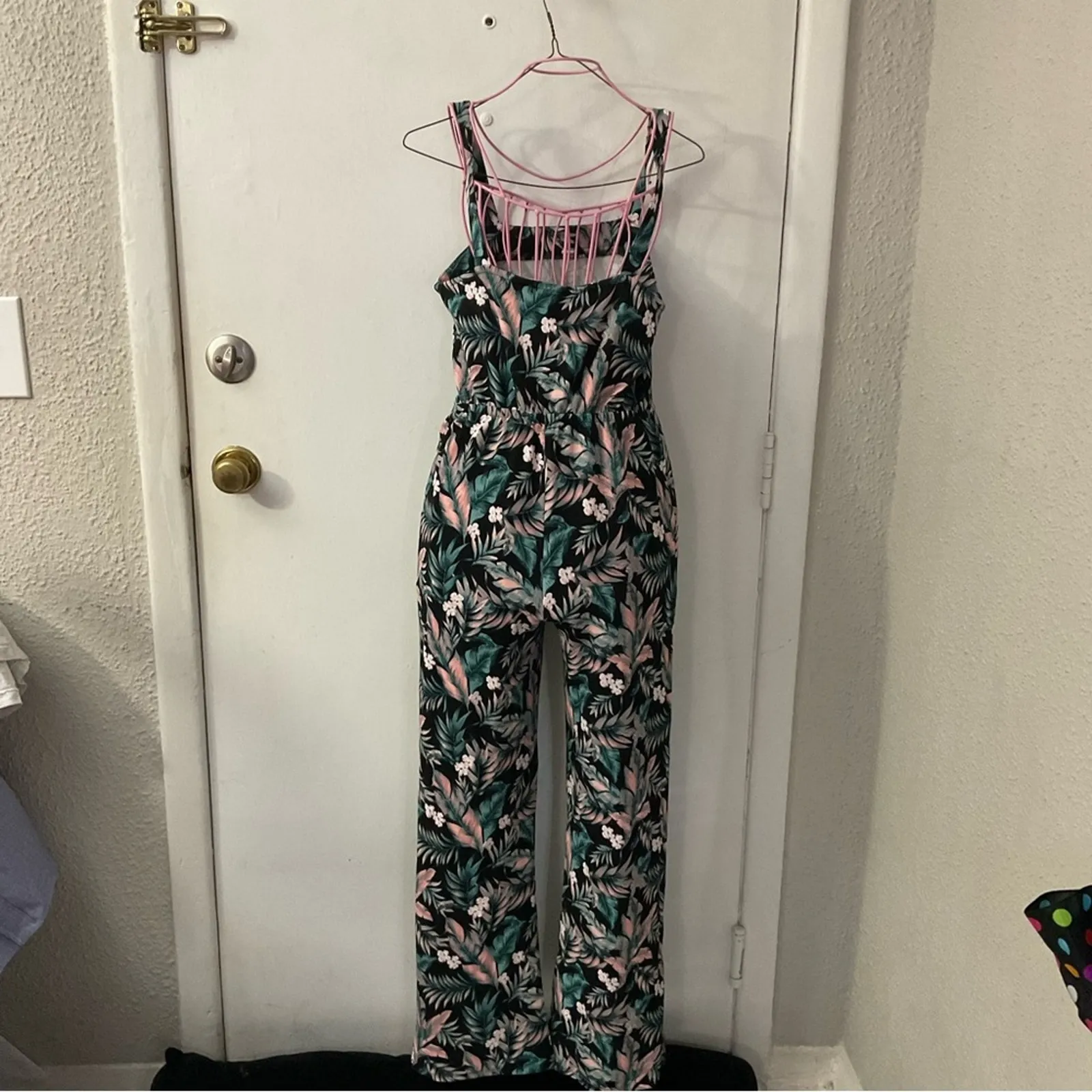 Derek Heart Tropical Wide Leg Jumpsuit S Floral Feminine Boho Wedding Fairycore - Image 3