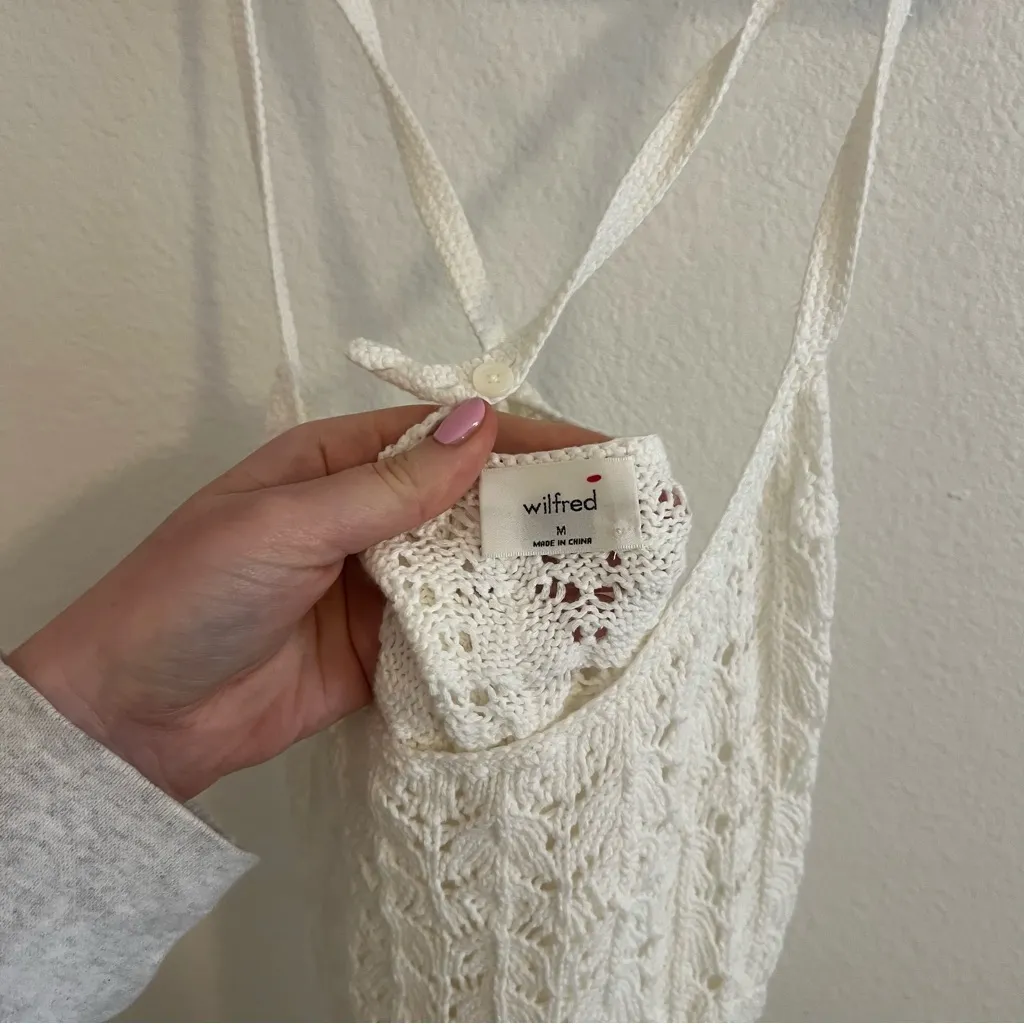 Aritzia Wilfred Gemma White Crochet Tank - Image 4