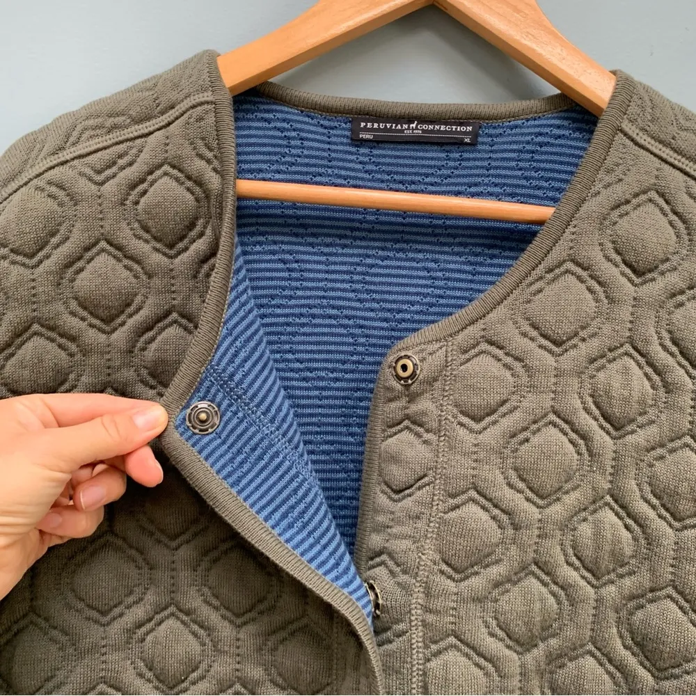 Peruvian Connection Battersea Quilted Jacket Knit XL - Image 10