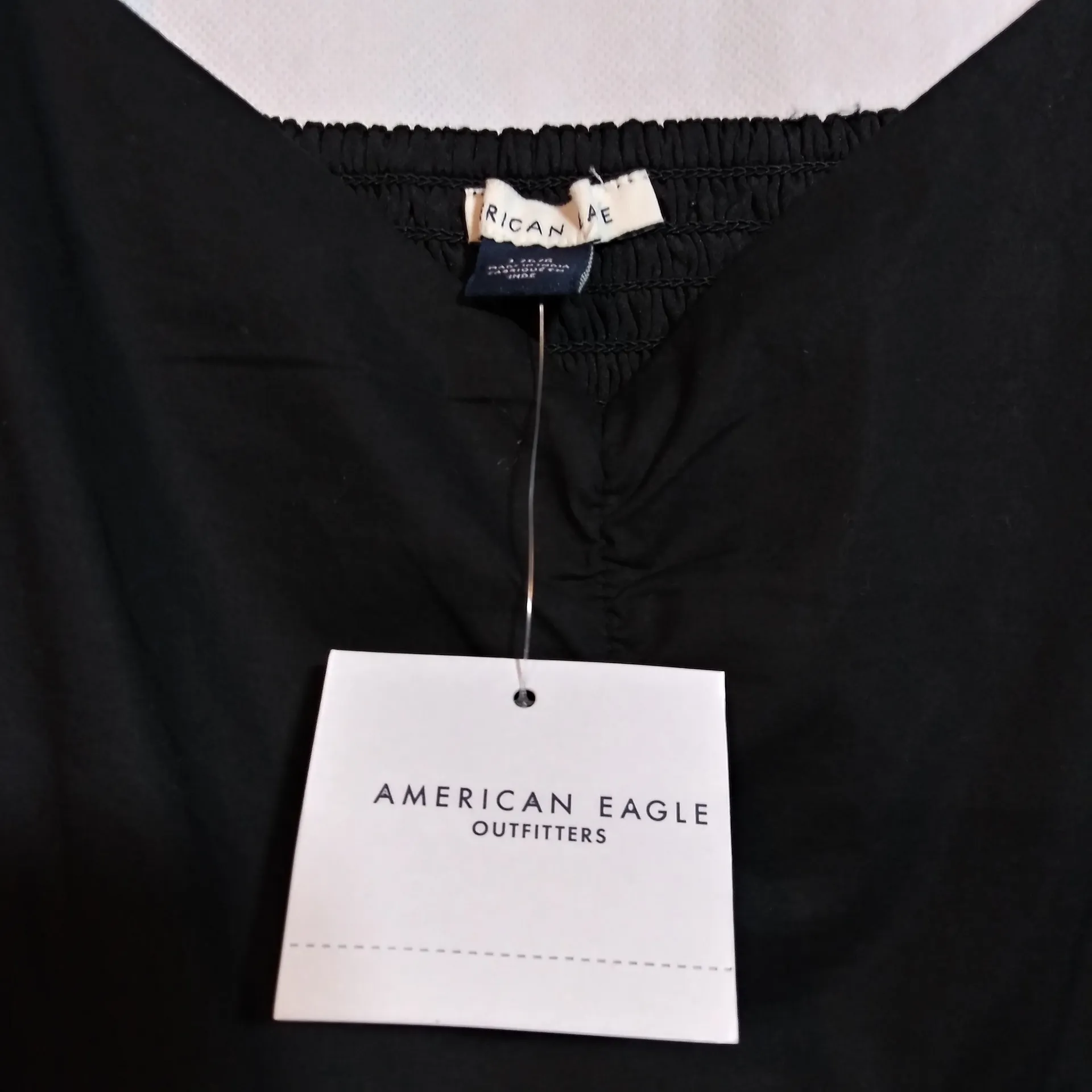 American Eagle Elegant Black Puff Sleeve Babydoll Dress Neutral Size L - Image 7