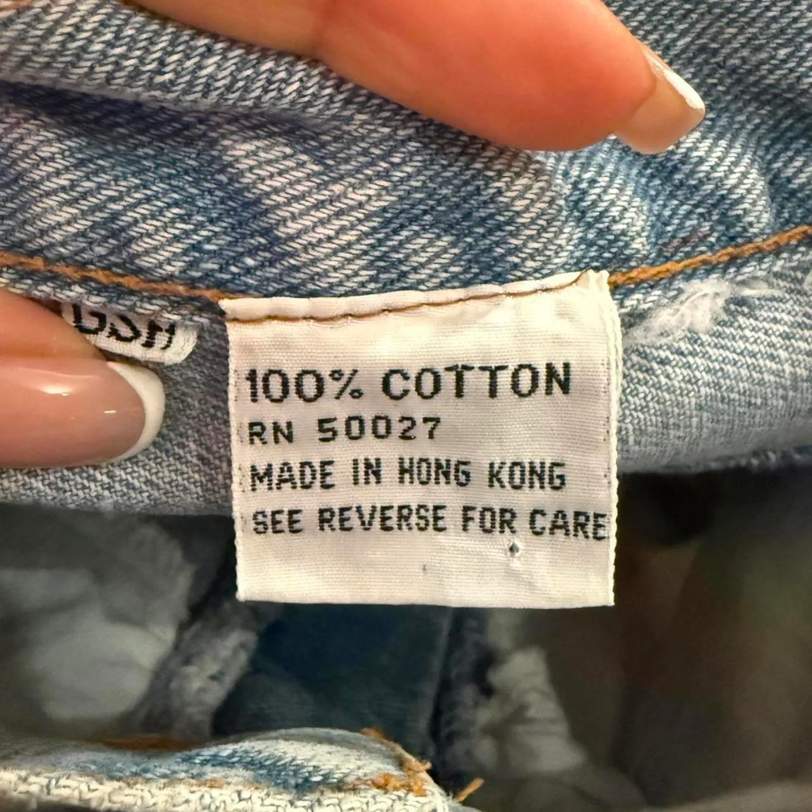 Vintage Light Wash Denim Above the Knee Skirt - Image 4