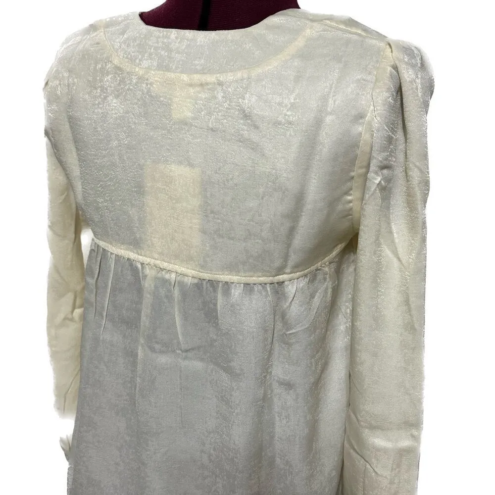 BAND OF THE FREE Cash Ivory Long Sleeve Top Boho Babydoll Blouse NWT XS - Image 6
