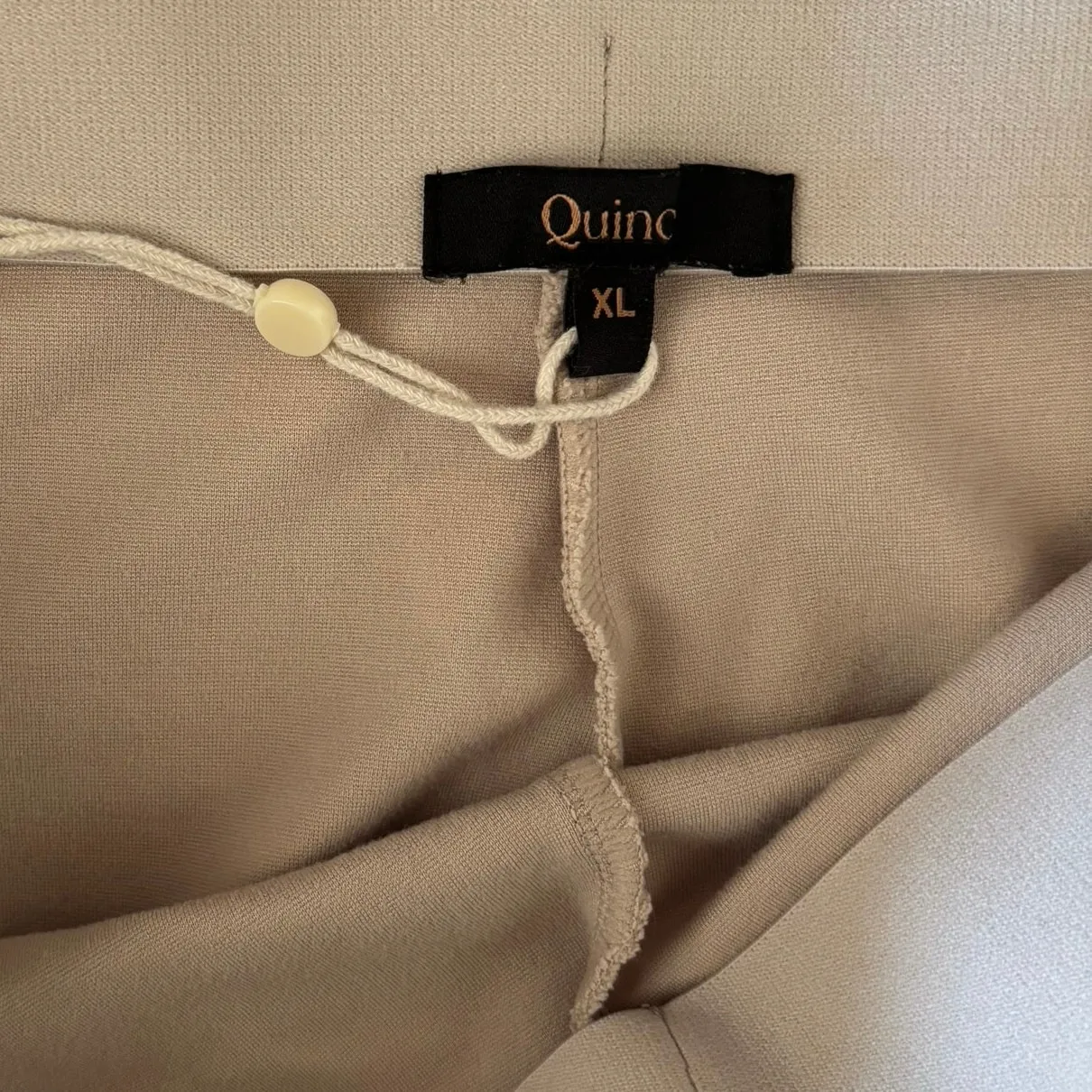 Quince Size XL Ultra Stretch Ponte Super Wide Leg Pants Ecru TINY FLAW - Image 4