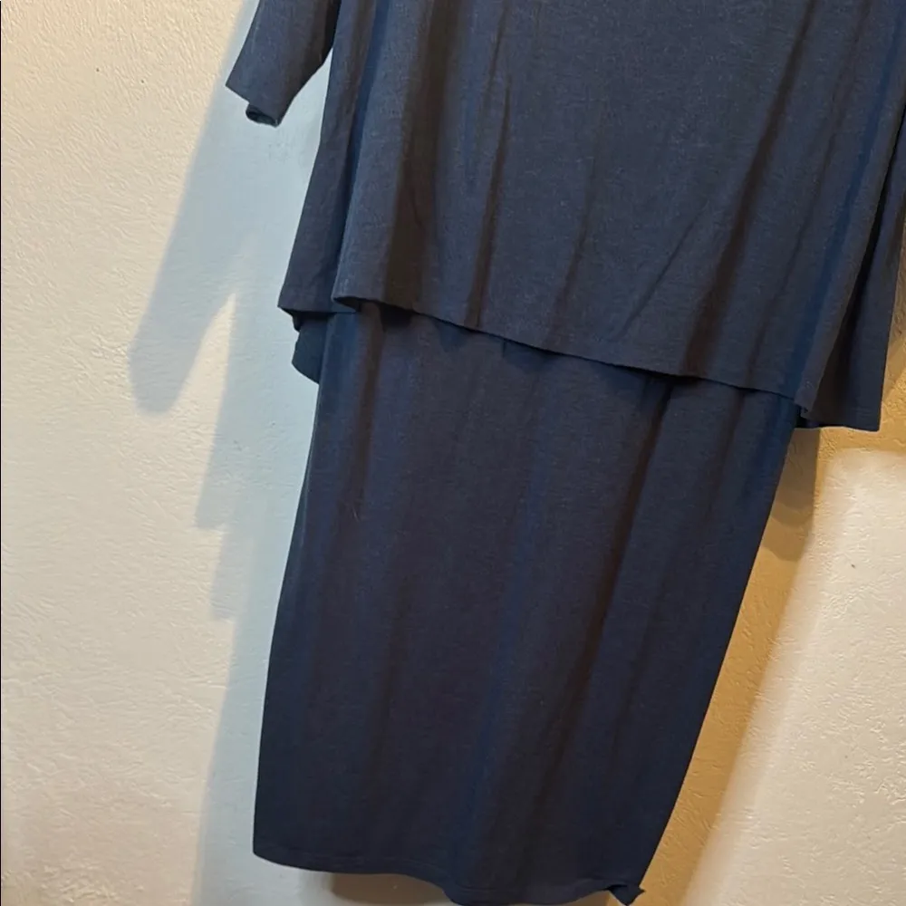 Soft Surroundings Rayon Blend Navy Blue Dress - Image 6