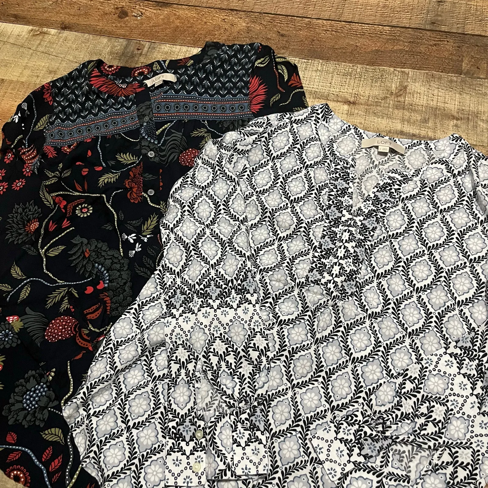 LOFT | Women's Bundle 2 Career Wear Professional Tunic Popover Blouse Top Sz S - Image 2