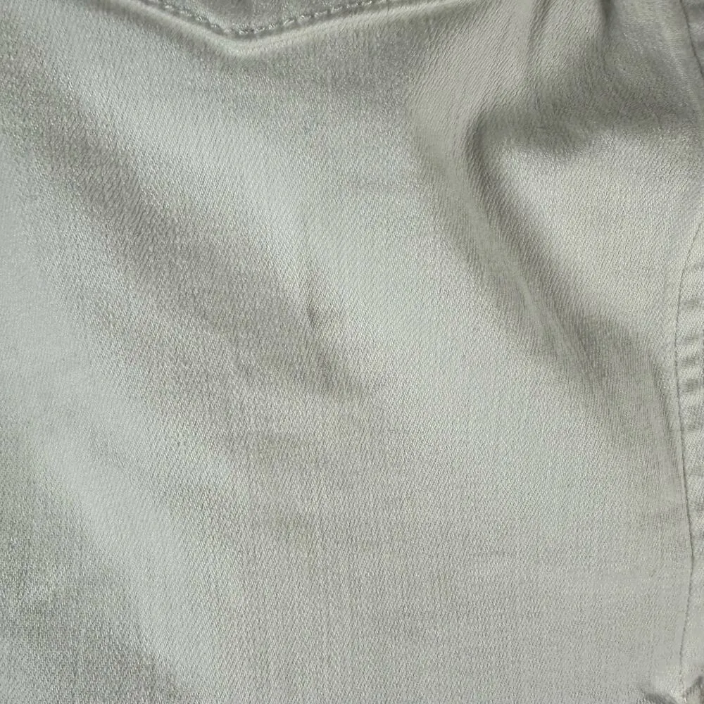 Liverpool Gia Glider Pull-On Skirt  Fray Hem Side Gusset White US 8 Petite - Image 9