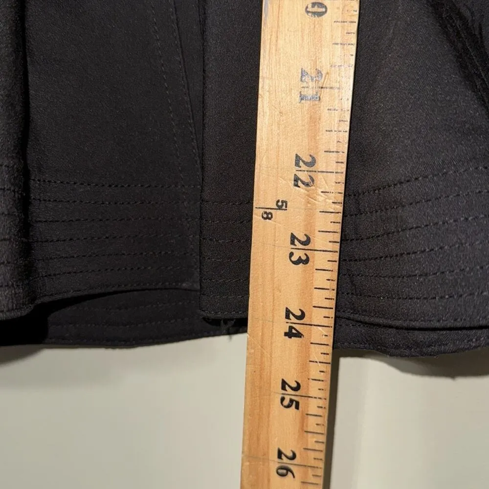 Calvin Klein women’s sz 12 black straight skirt with ruffle belted and back zip - Image 2