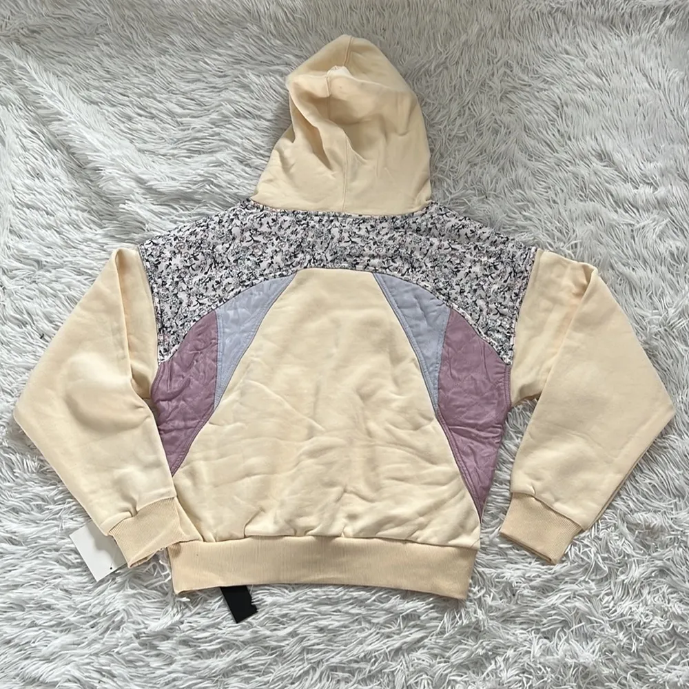BLANK NYC women’s Peach & Purple Patchwork French Terry Hooded Sweatshirt size S - Image 11