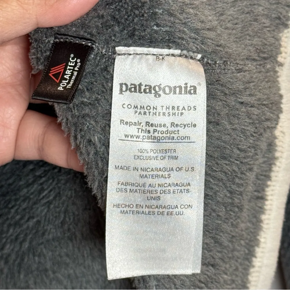 Patagonia Women’s Medium Gray Re-Tool Snap-T Pullover Polartec Mock Neck Fleece - Image 4