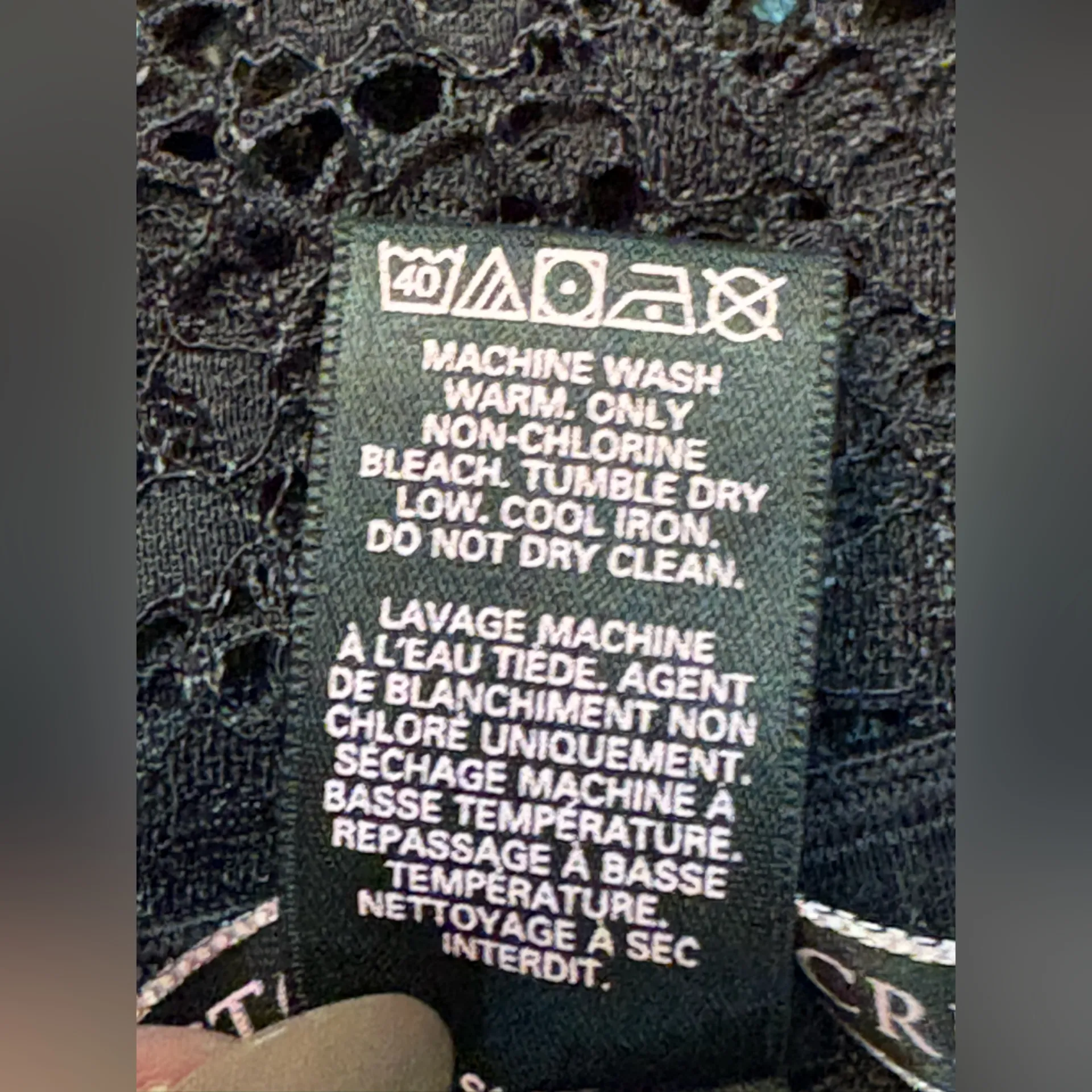 Victoria's Secret Women's Black Lace Bodysuit Top Size M 3/4 Sleeve - Image 5