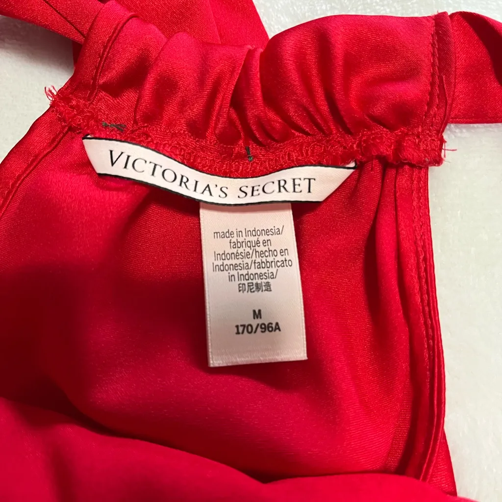 VICTORIA’S SECRET Spicy Red Silky Vintage Sash Tank Top Sexy Sz M EUC - Image 3