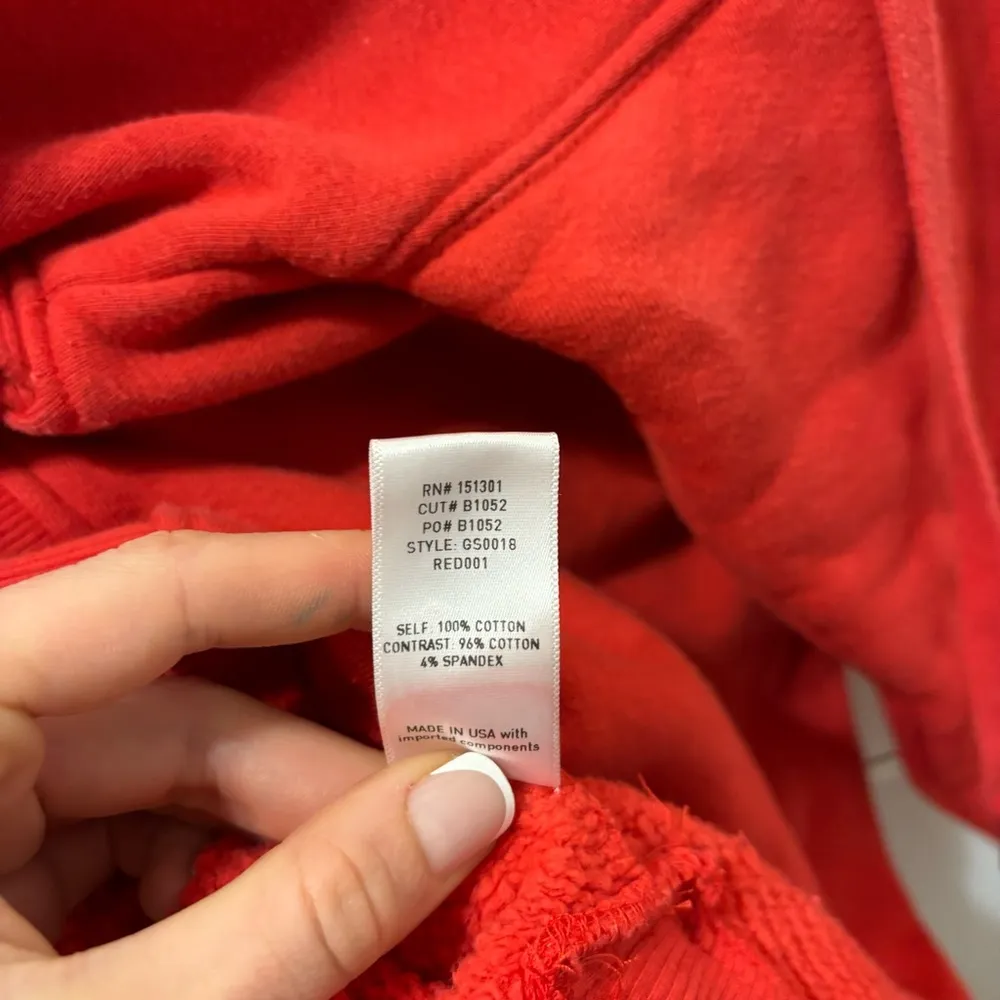 Good American Red Lace Up Sweatshirt - Image 4