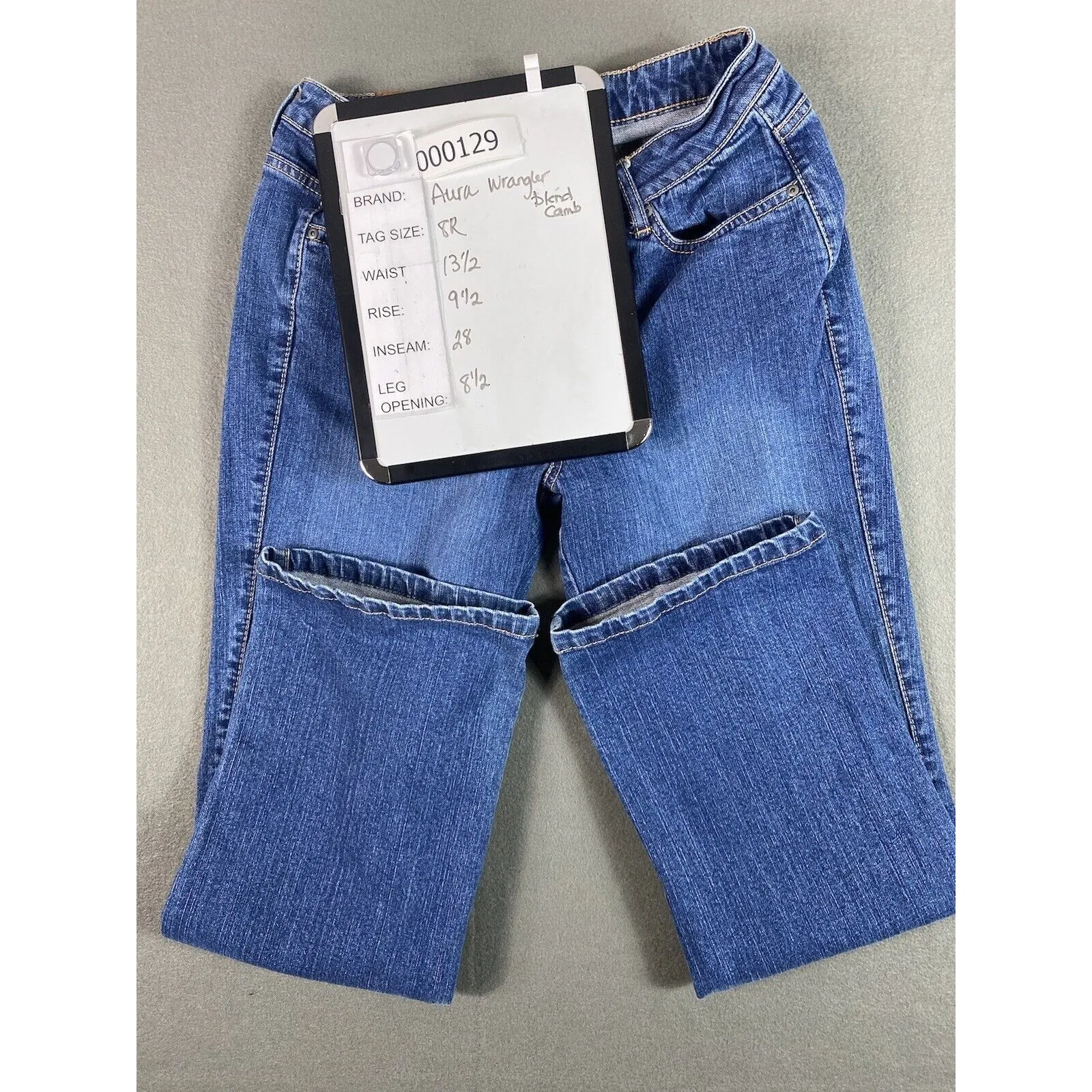 Wrangler Aura Jeans Womens 27x28 Blue Relaxed Straight Leg Light Fade Tag 8 R - Image 15