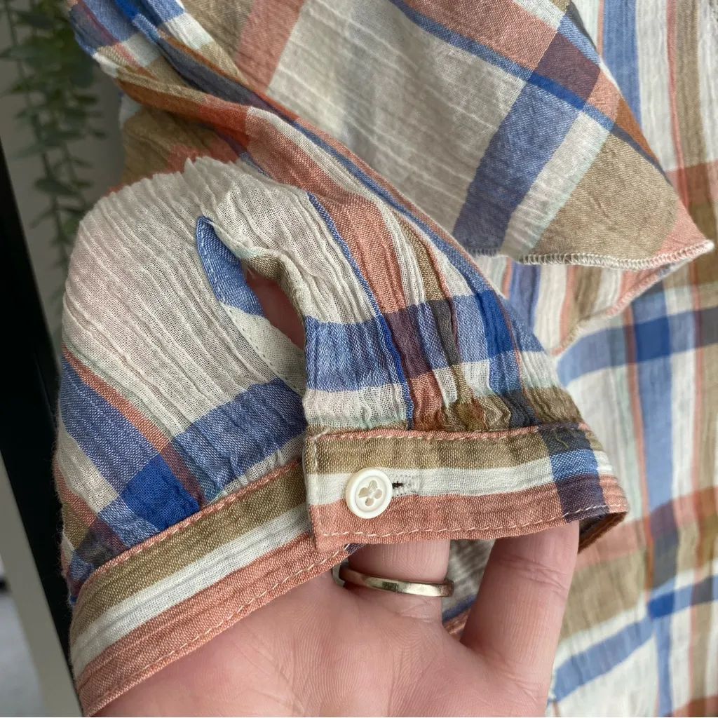 NWT Madewell Plaid Ruffle Top - Image 2