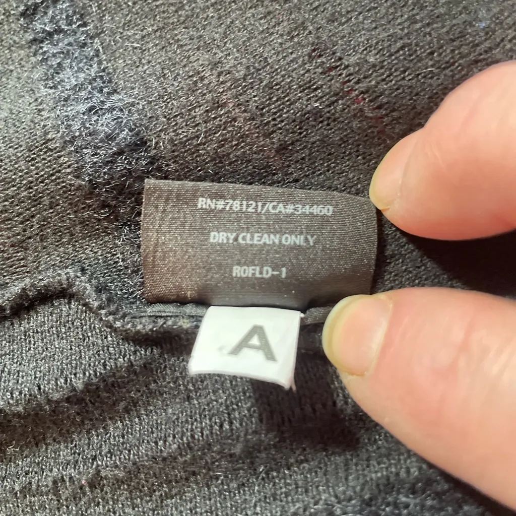 Eileen Fisher Cardigan womens L Wool Blend Rib Knit Drape Front Black Minimalist - Image 9