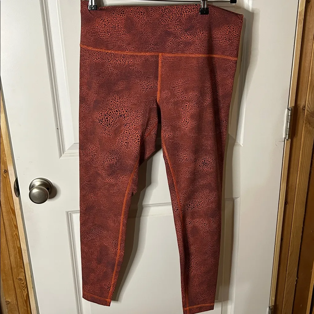 Lululemon Wunder Train High-Rise Tight 28" Crackle Glaze Vintage Orange Larkspur - Image 2