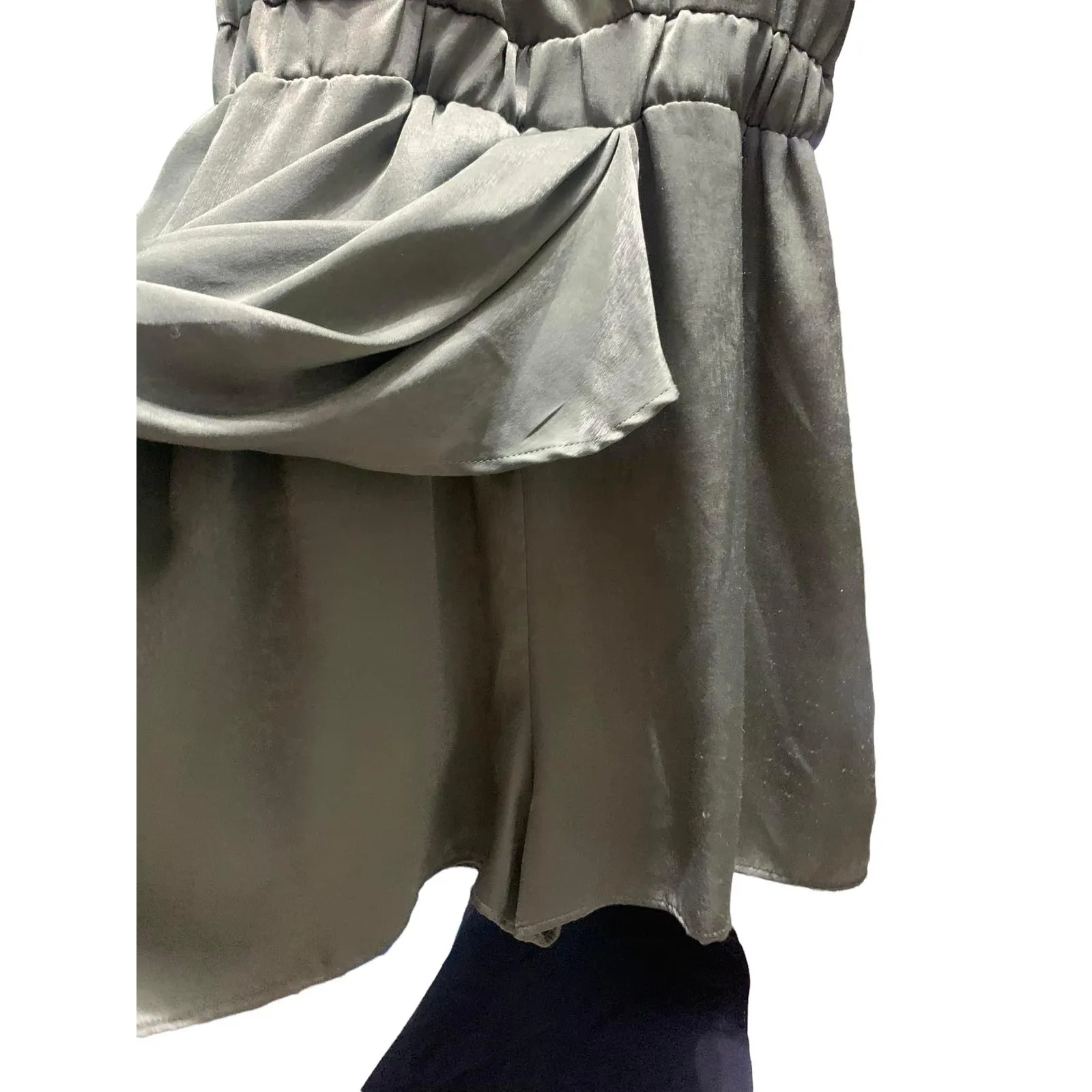 ZARA SATIN playsuit Flowy 3/4 Sleeve Green‎ Romper - Image 2