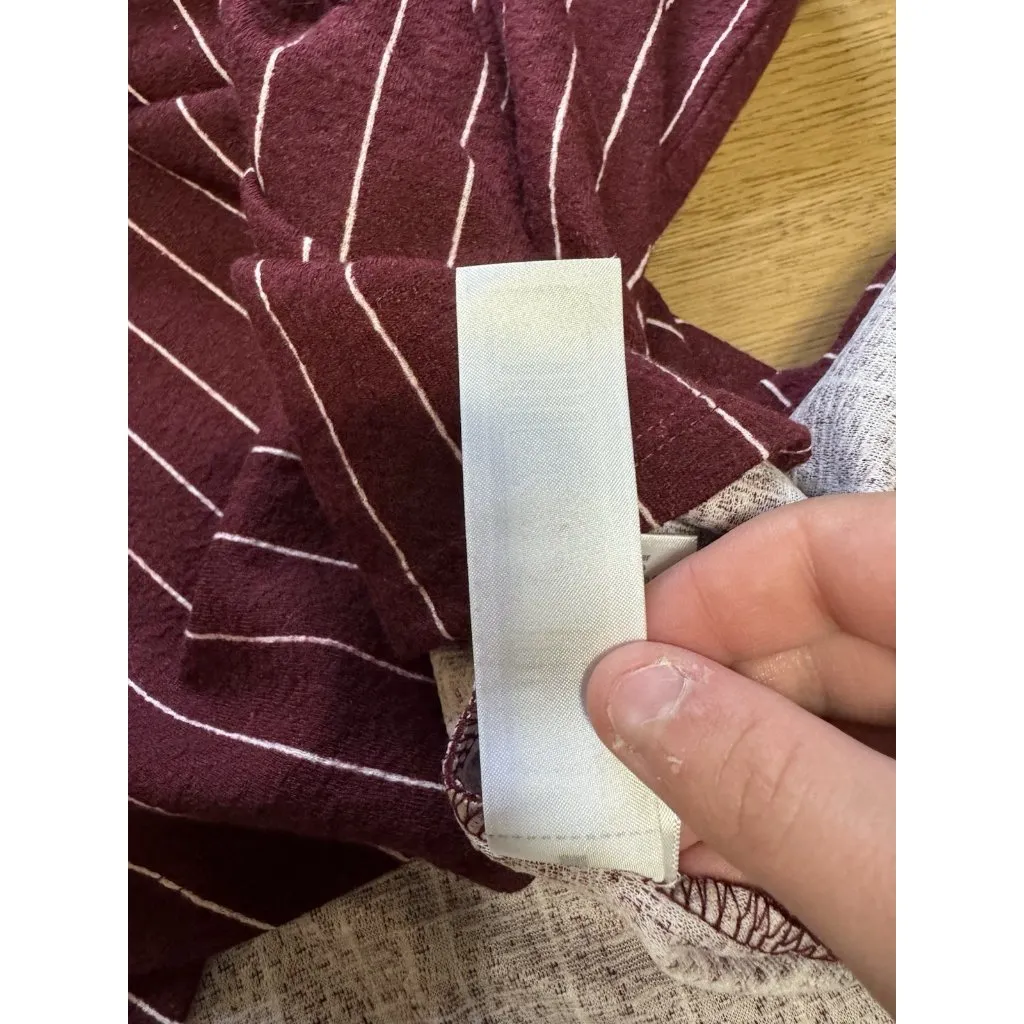 LuLaRoe Sleeveless Women Shirt Size XL Burgundy‎ Stripe Tunic Vacation Summer - Image 9