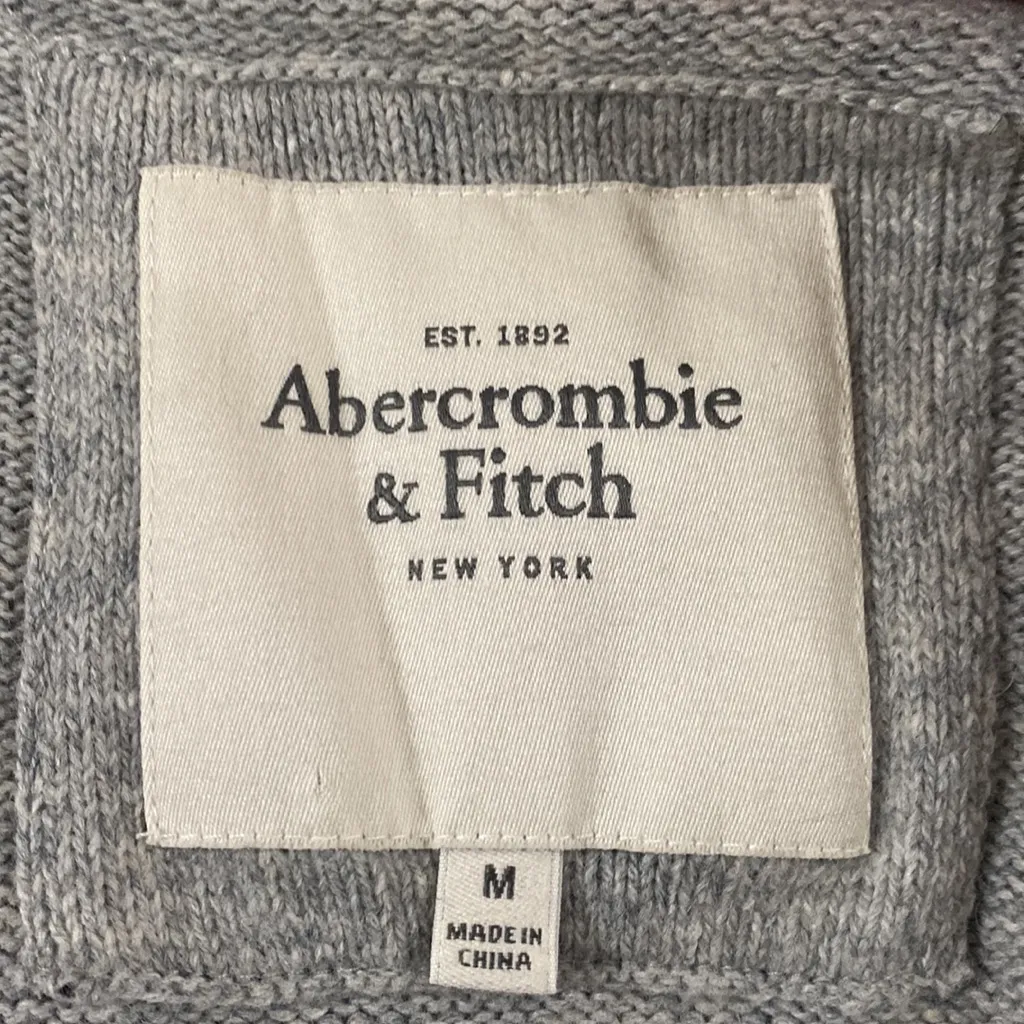 Abercrombie & Fitch embellished sequined high low wool blend grey sweater vest M - Image 8