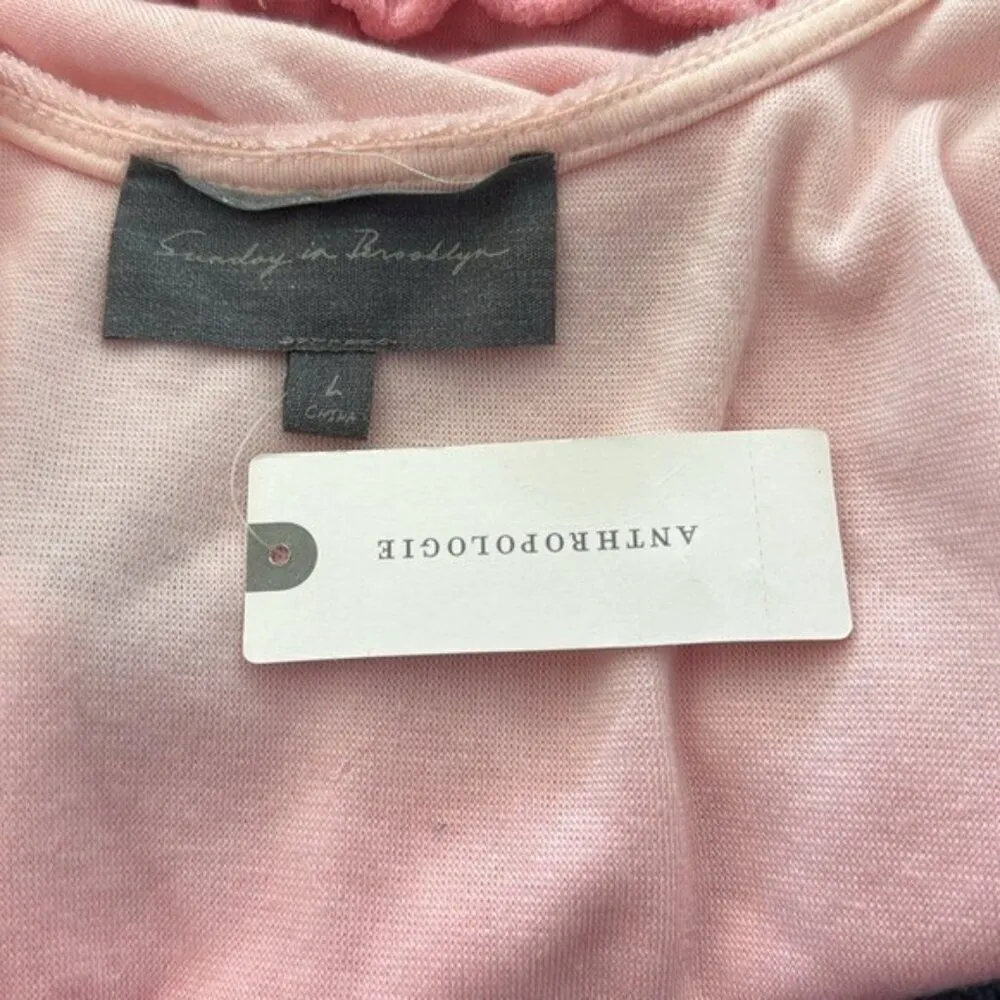 ANTHROPOLOGIE Sunday In Brooklyn Scoop Neck Terry Cropped Top Size L NEW - Image 7