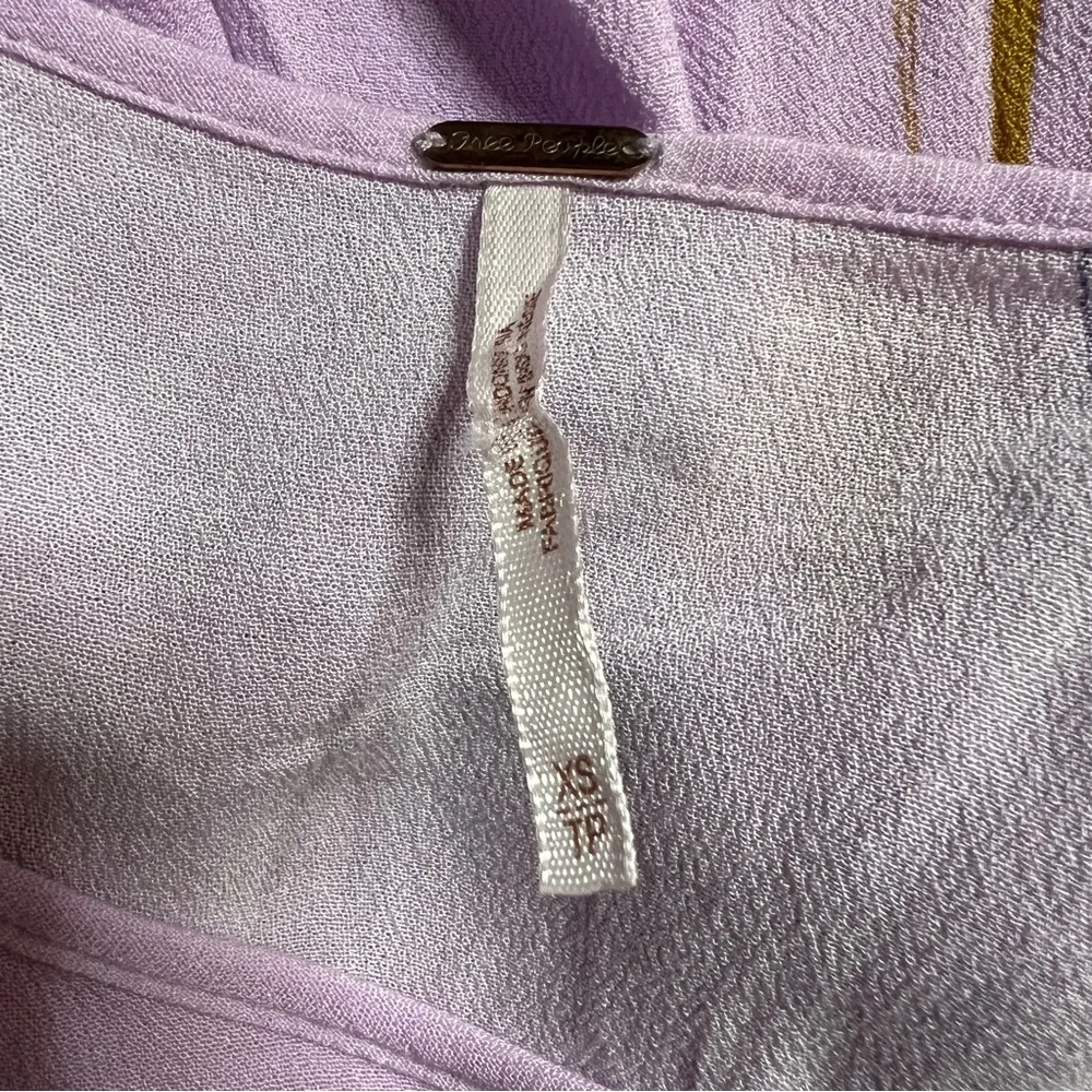 Free People Clear Skies Printed Tunic XS Women’s Lilac Purple Floral OB600324 - Image 4