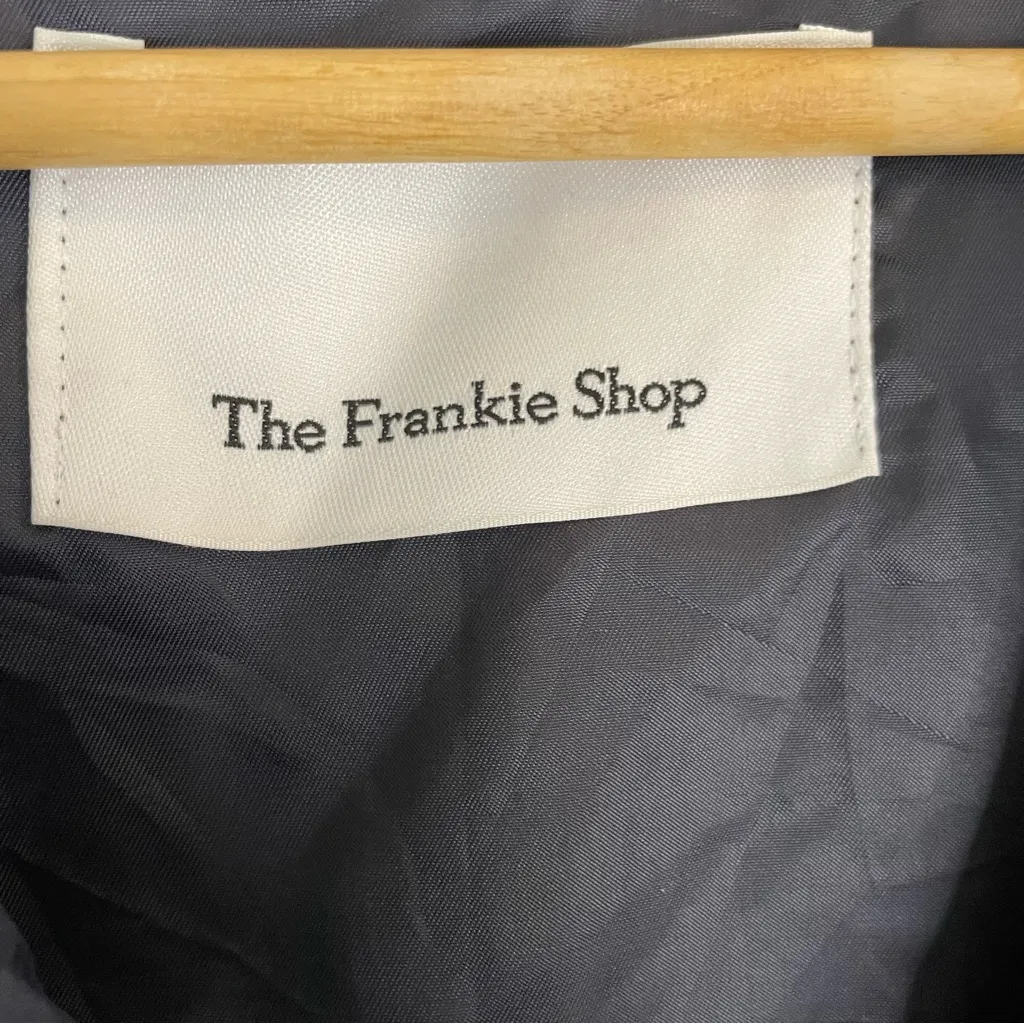 The Frankie Shop Navy Blue & Burgundy Windbreaker Jacket preppy all weather - Image 2