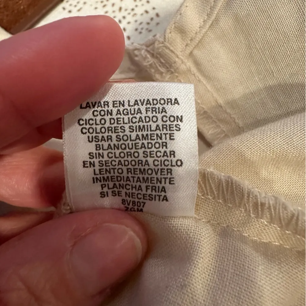 EUC VINTAGE ALLISON BRITTNEY vest with back crochet beige bho style Sz S - Image 8