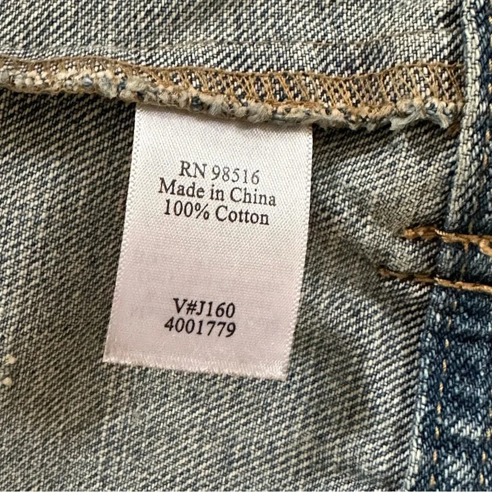 Coldwater Creek Jean Jacket Light Wash Distressed White Embroidered Denim 4P - Image 11