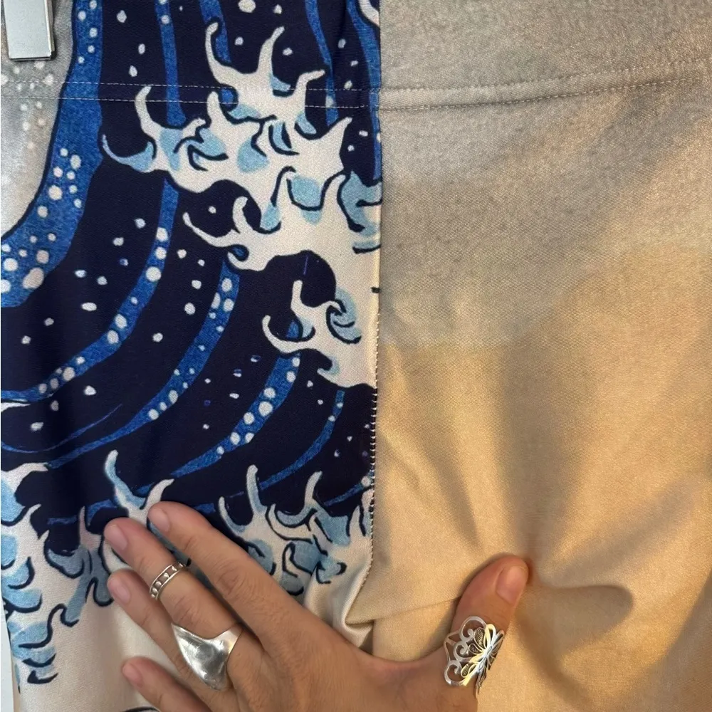 BLACKMILK GREAT WAVE OF KANAGAWA BY HOKUSAI PRINTED LEGGINGS SZ SMALL MED RISE - Image 8