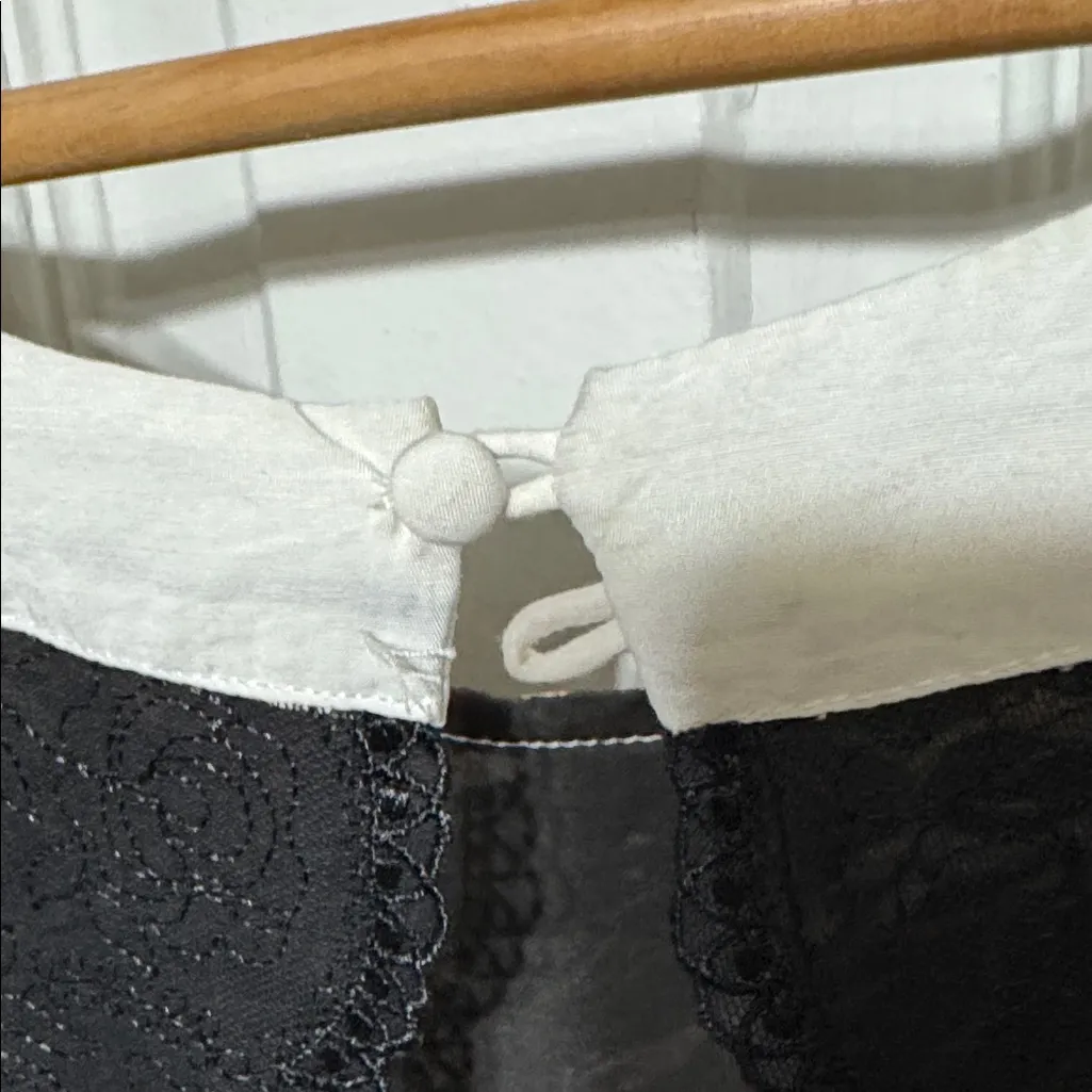 Free People Floral Batik Open Lace Back Black Gold High Low Dress - Image 6