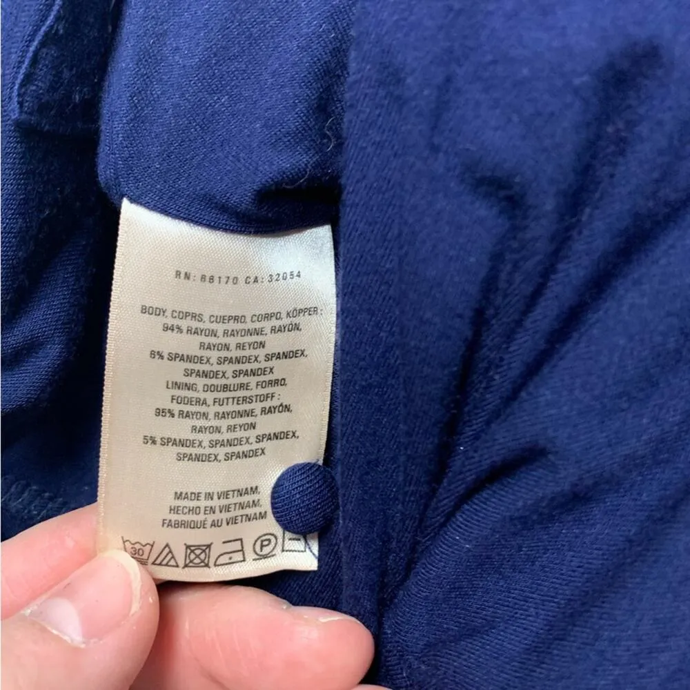 Maeve women's medium Anthropologie Blue Wrap-Style Jumpsuit crop Wide-Leg Pants - Image 11