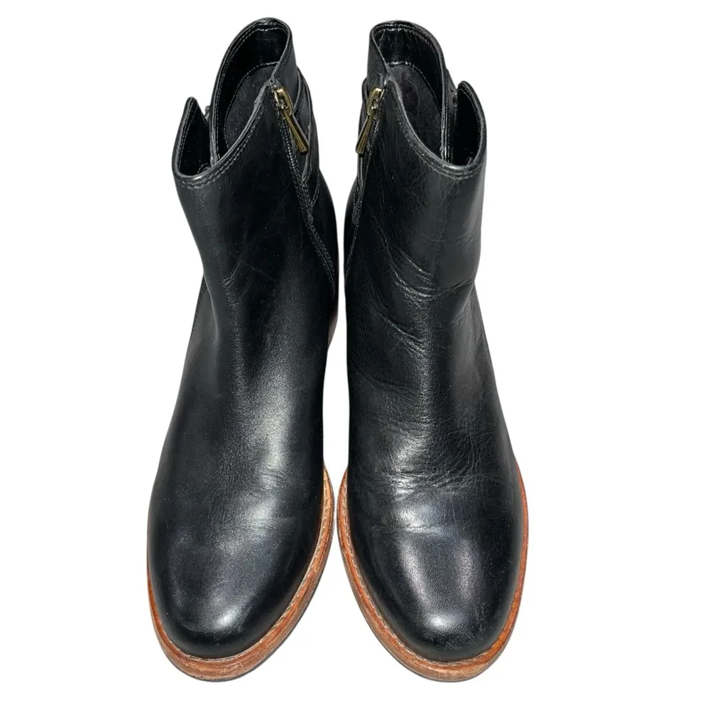 Clarks Black Leather Clarkdale Jax Boots Booties Ankle Boots size 8.5 - Image 3