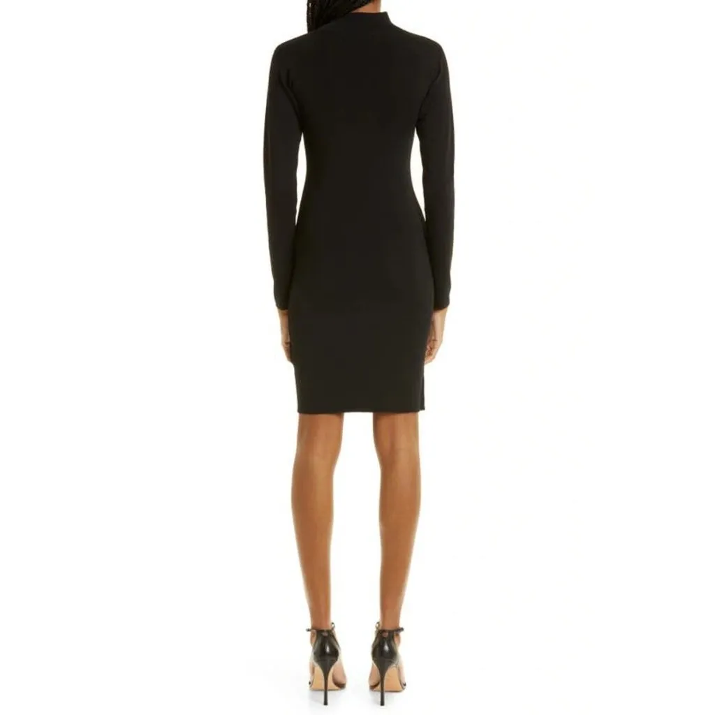 Mother of All NEW NWT Helen Knit dress Black Ribbed Long Sleeve Mock Neck Medium - Image 2