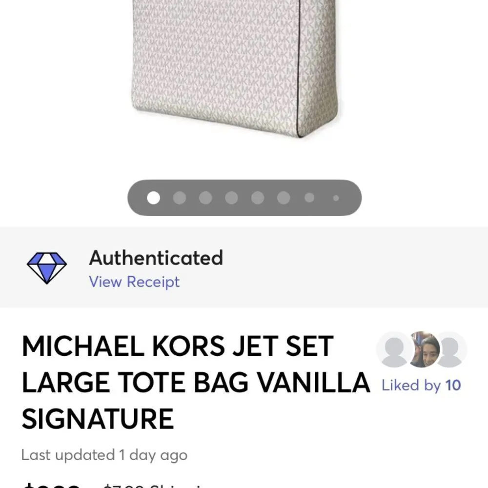 MICHAEL KORS JET SET LARGE TOTE BAG VANILLA SIGNATURE - Image 10