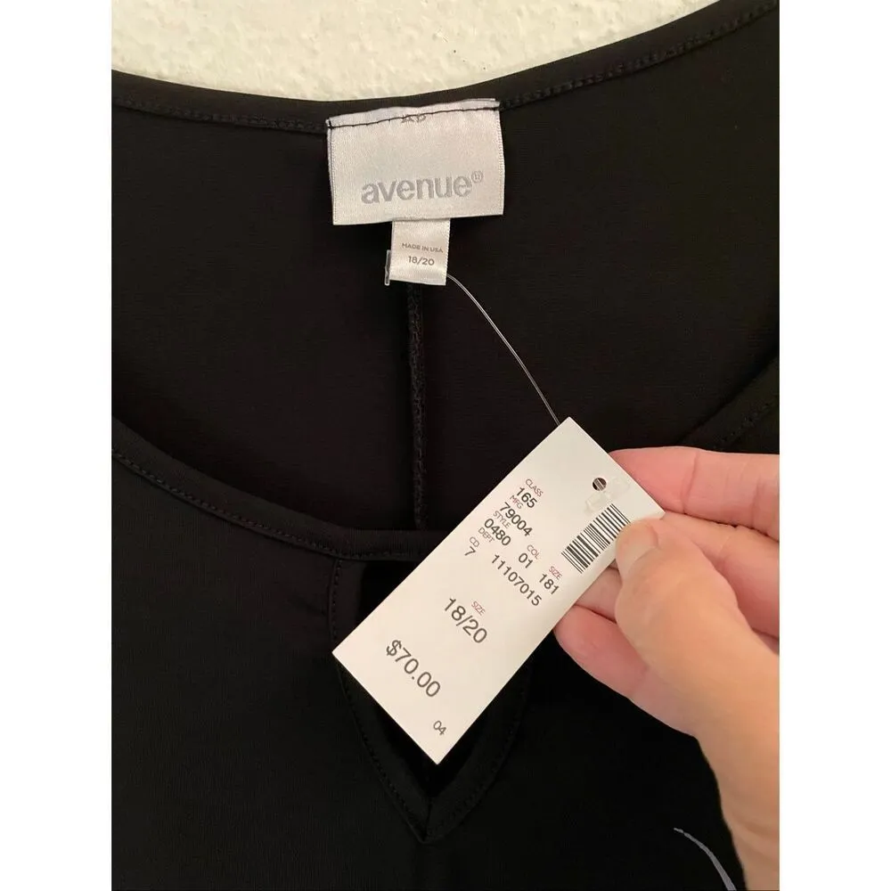 Avenue asymmetric maxi dress women’s 18/20 handkerchief black floral sleeveless - Image 5