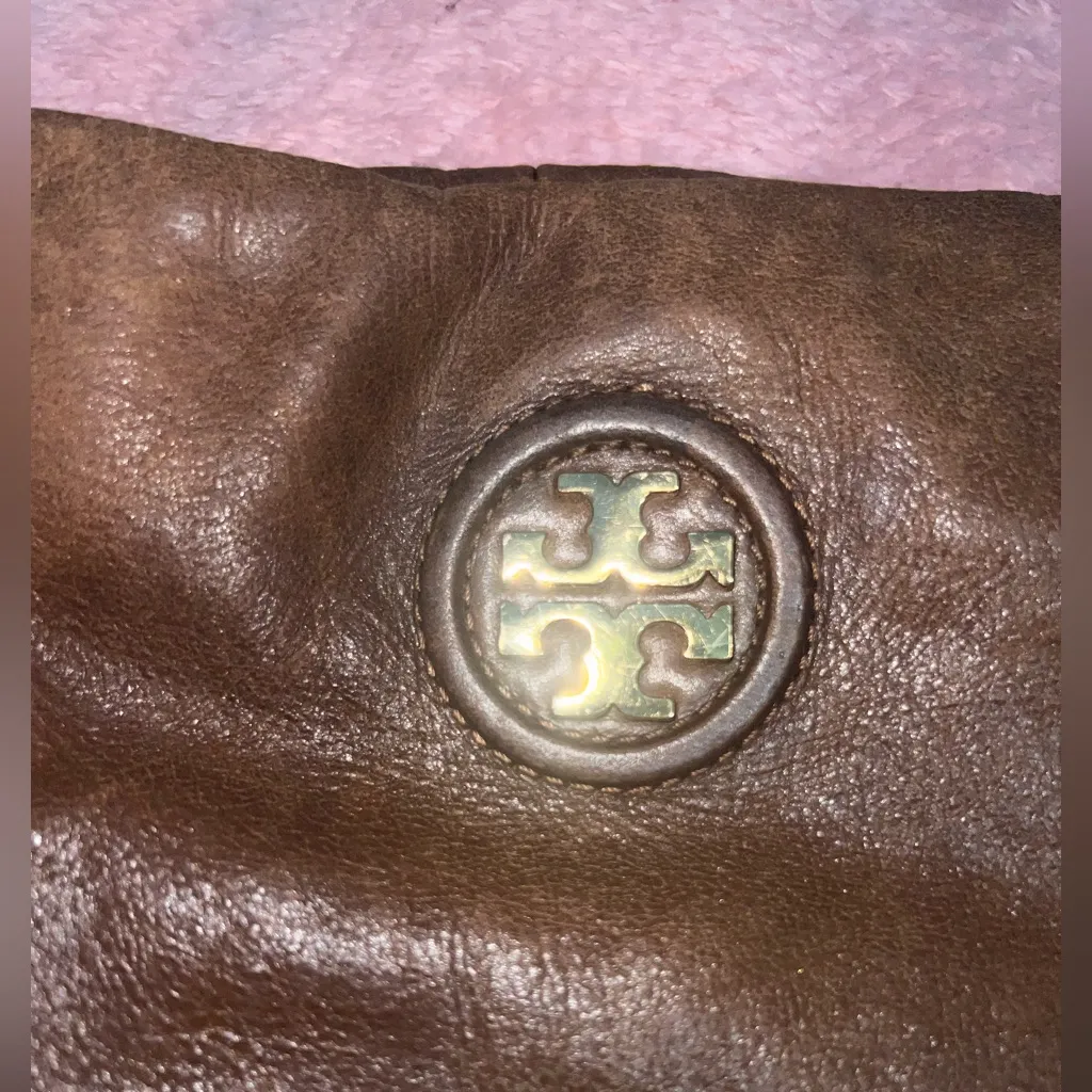 Vintage Brown Leather Tory Burch Shoulder Bag - Image 2