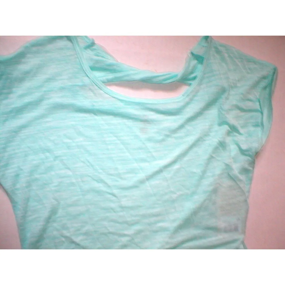 New NWT Womens Marika Balance Soft M Mint Green White Burnout Top Kimmy Tee Size M - Image 2