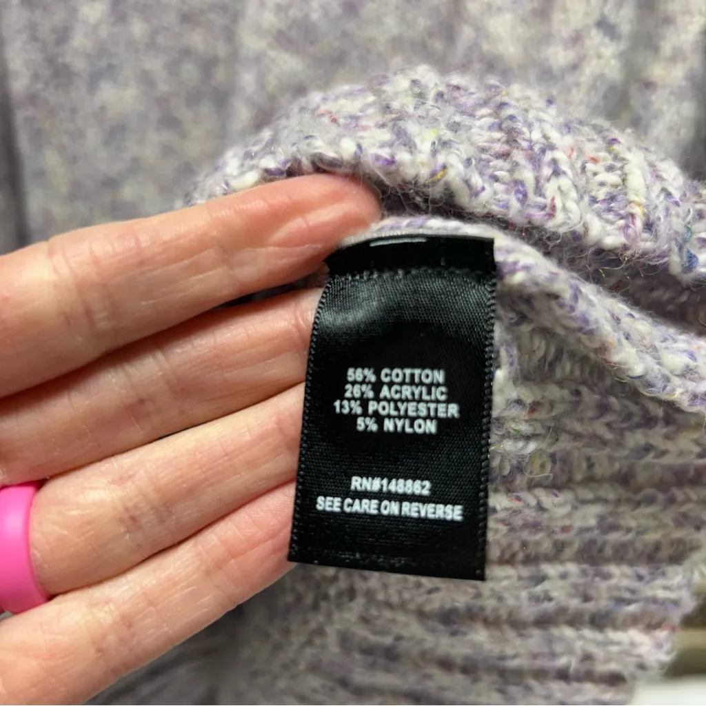 Torrid  Purple Sweater Pullover Turtleneck Pointelle Space Dye Womens Plus Size 2 - Image 6