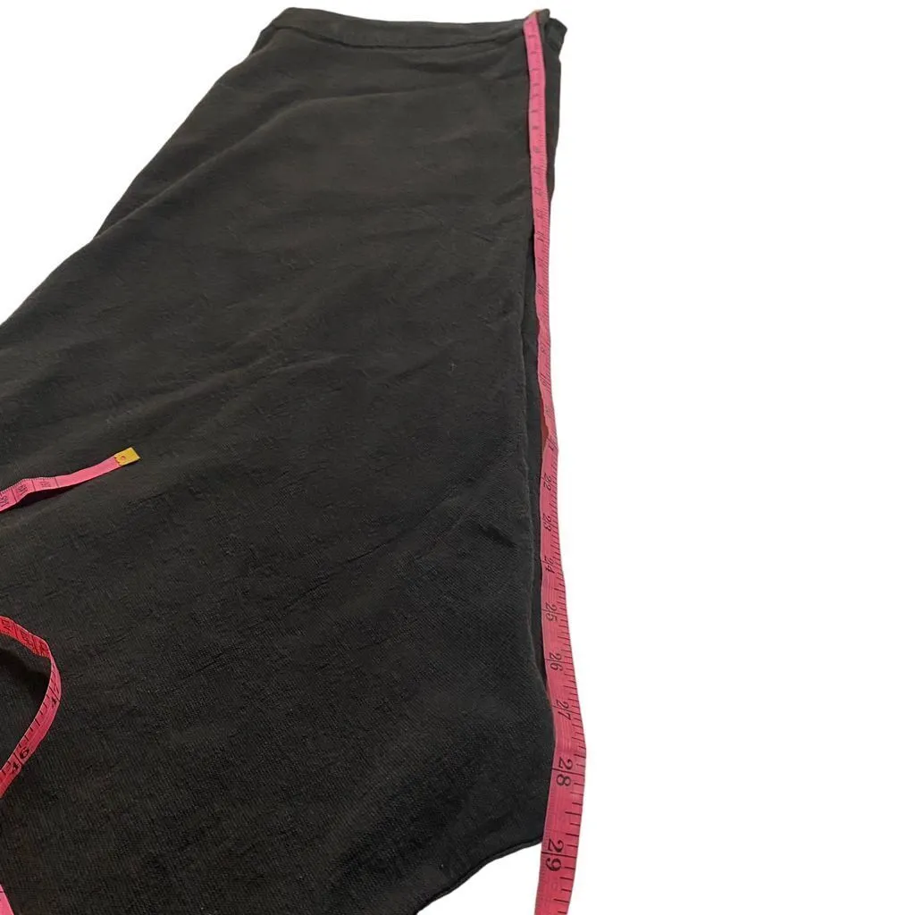 Everlane Women's Black Wide-Leg Ankle Work Pants Size L‎ with Drawstring Closure - Image 3