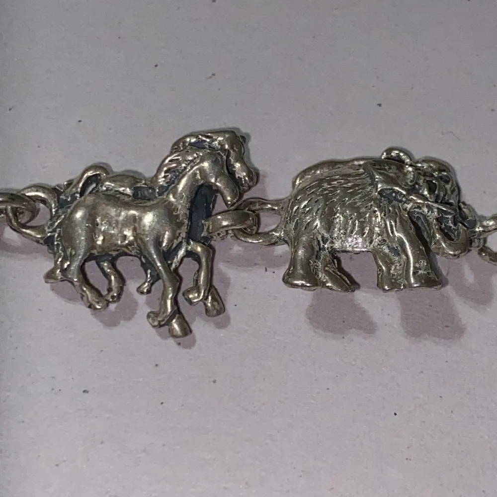 Sterling silver Mexico Noah’s Ark bracelet stamped.Approx 7” weighs 28.68 grams - Image 7