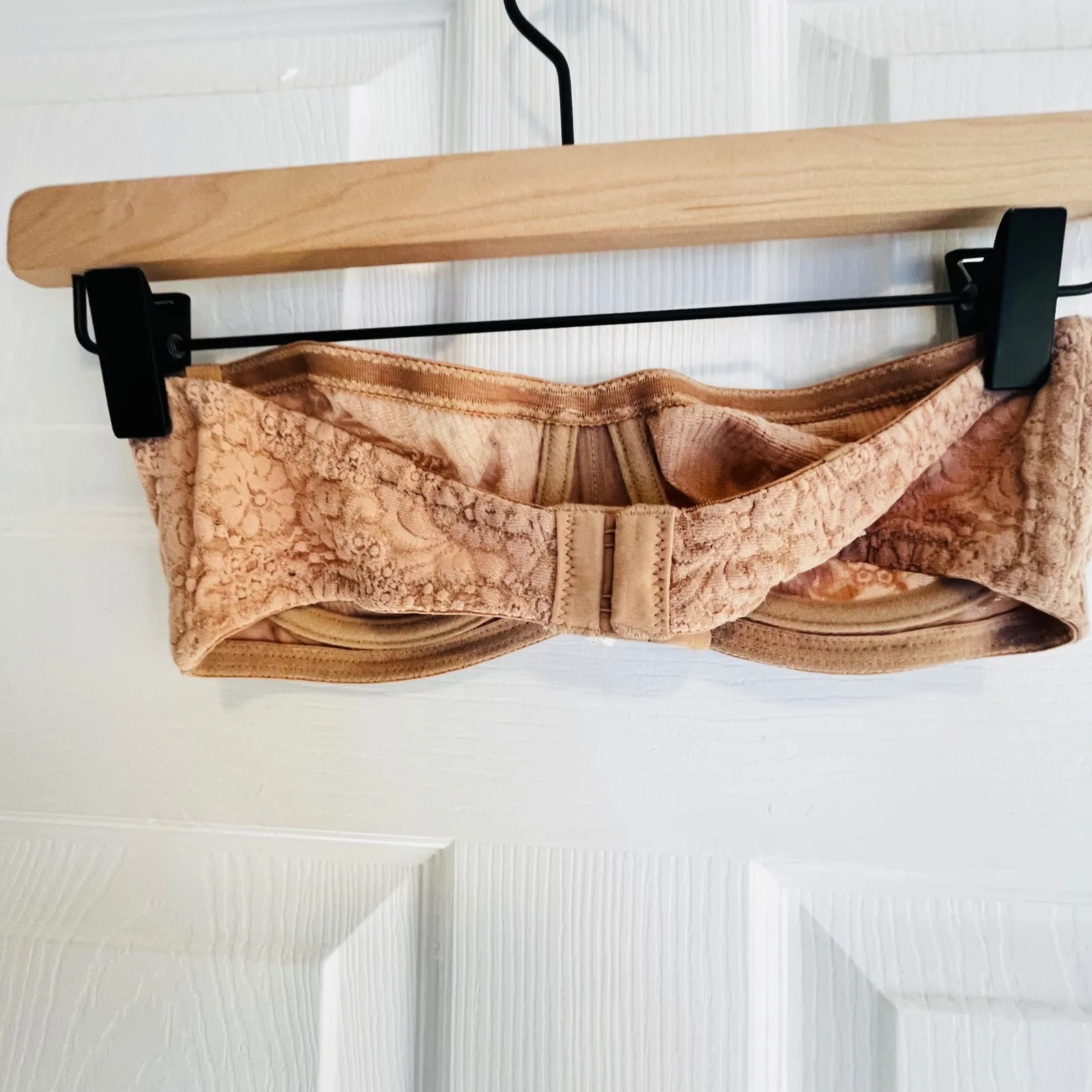 Wacoal USA 32C Beige Lace Strapless Bandeau Bra UnderWired Lingerie - Image 2