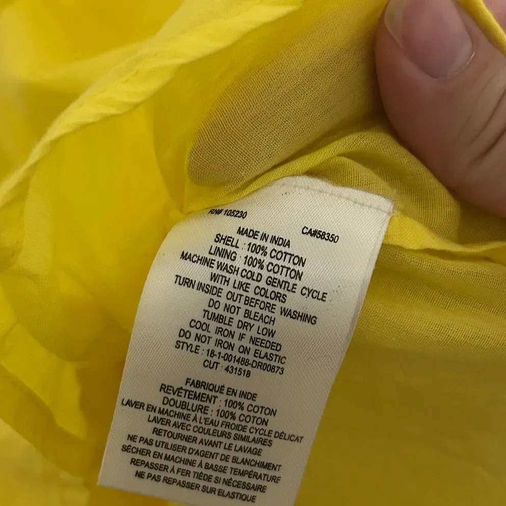 Joie Dress Size Small Cotton Bow Cut Out Back Sleeveless Summer Yellow Cute Midi - Image 6