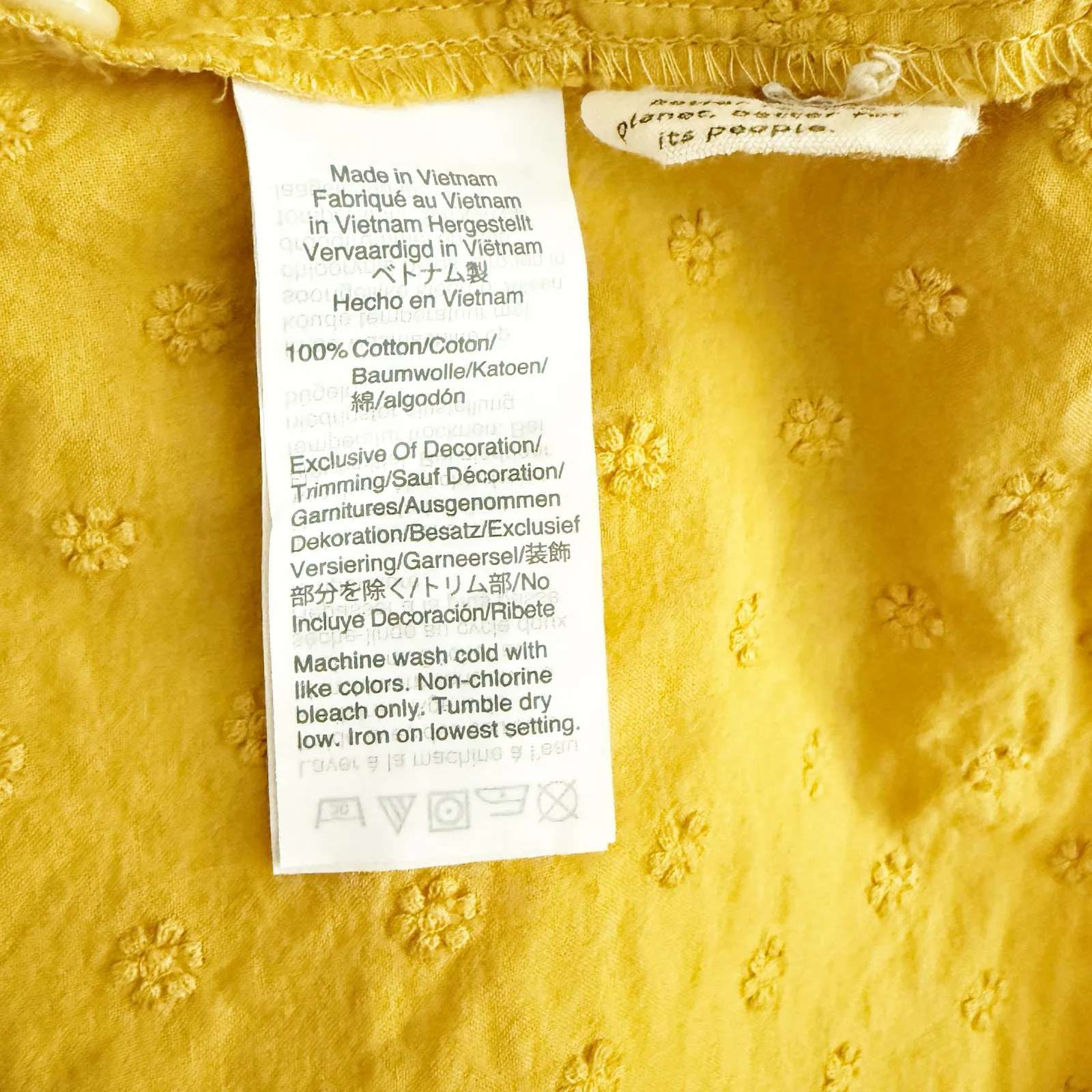 MADEWELL | Floral Embroidered Smocked-Neck Raglan Top Ornate Gold Yellow | XL - Image 8