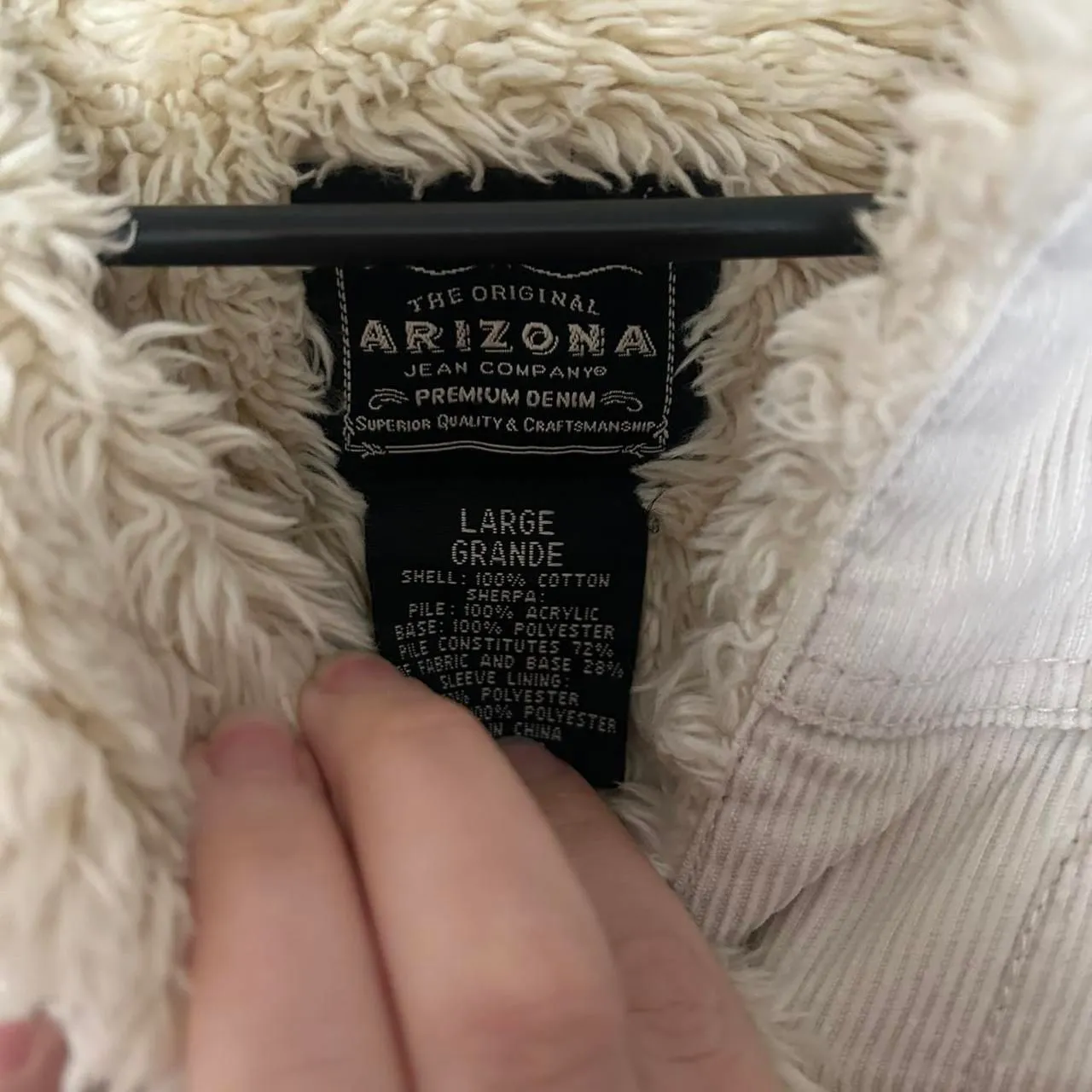 vintage Y2K 2000s retro Arizona cream denim jacket with faux fur collar White Size L - Image 4