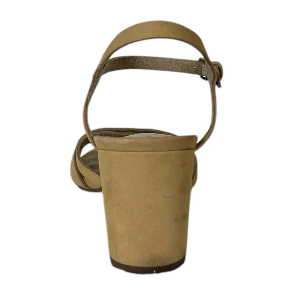 Sole Society Sandals Paulina Nubuck Block Heels Natural Tan Women’s Size 7.5M - Image 9