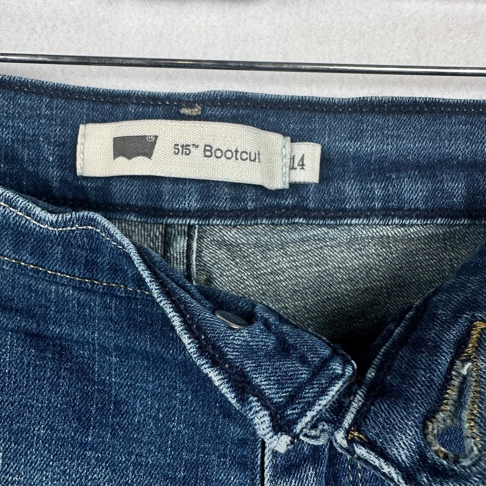 Levis 515 Boot Cut Jeans Mid Rise Denim Jeans Sz 14 Stretch Western 90s - Image 5