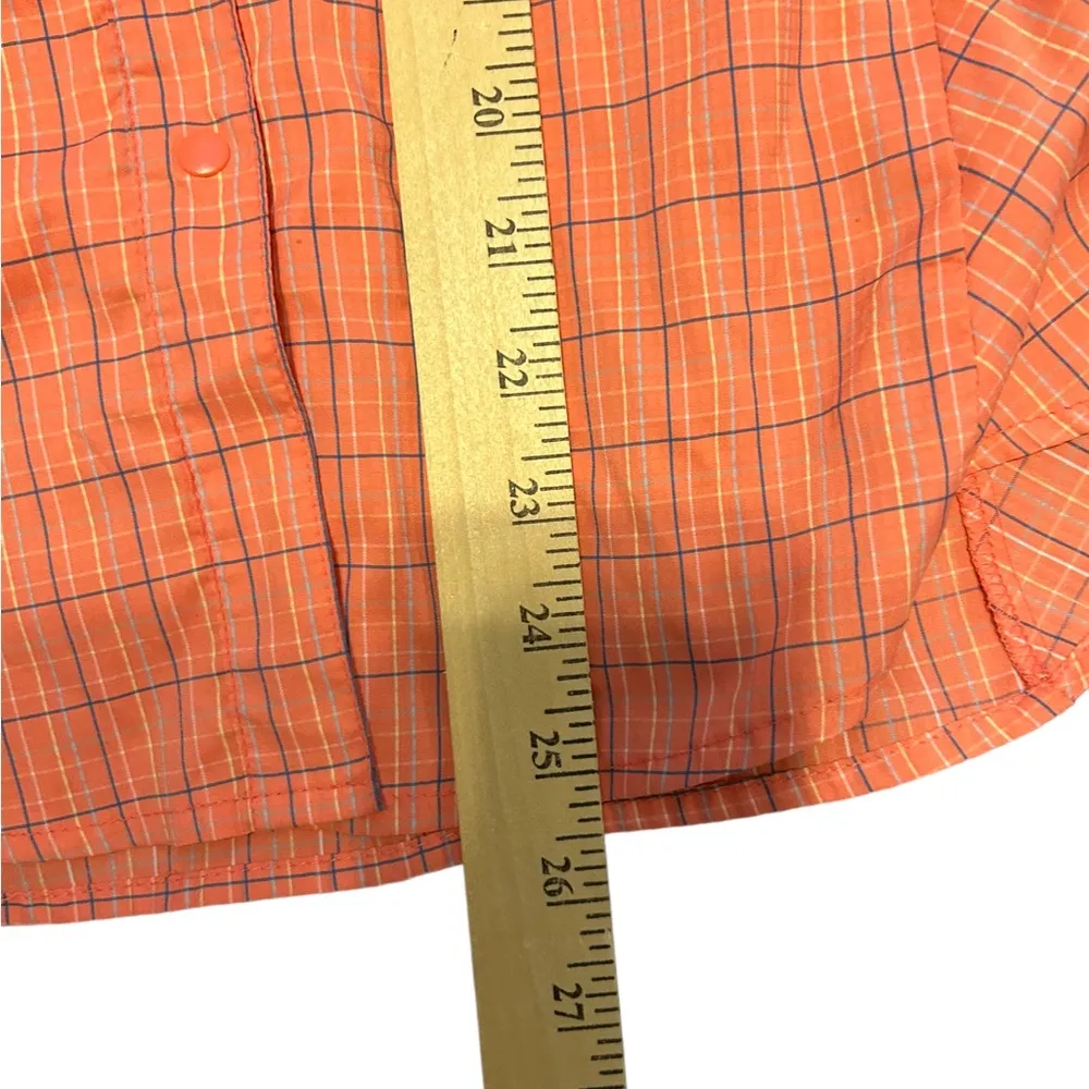 Columbia orange plaid buttons down shirt size small - Image 5