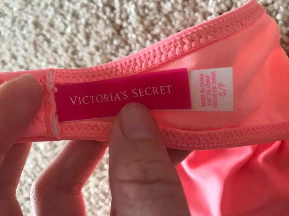 Neon Orange Strapless Bikini Top - Image 2