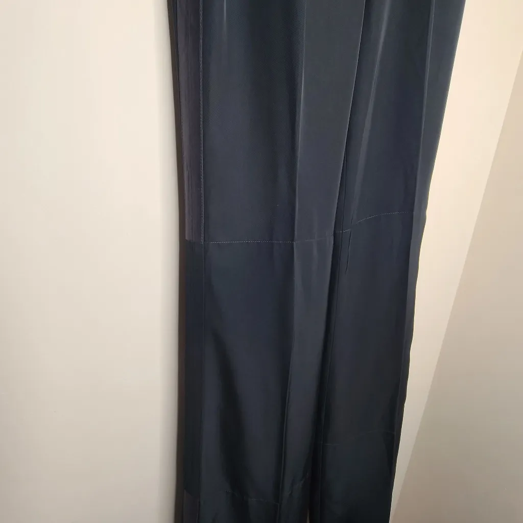 Yves Saint Laurent YSL‎ Rive Gauche High Rise Black Tuxedo Pant Size EU 40 - Image 4